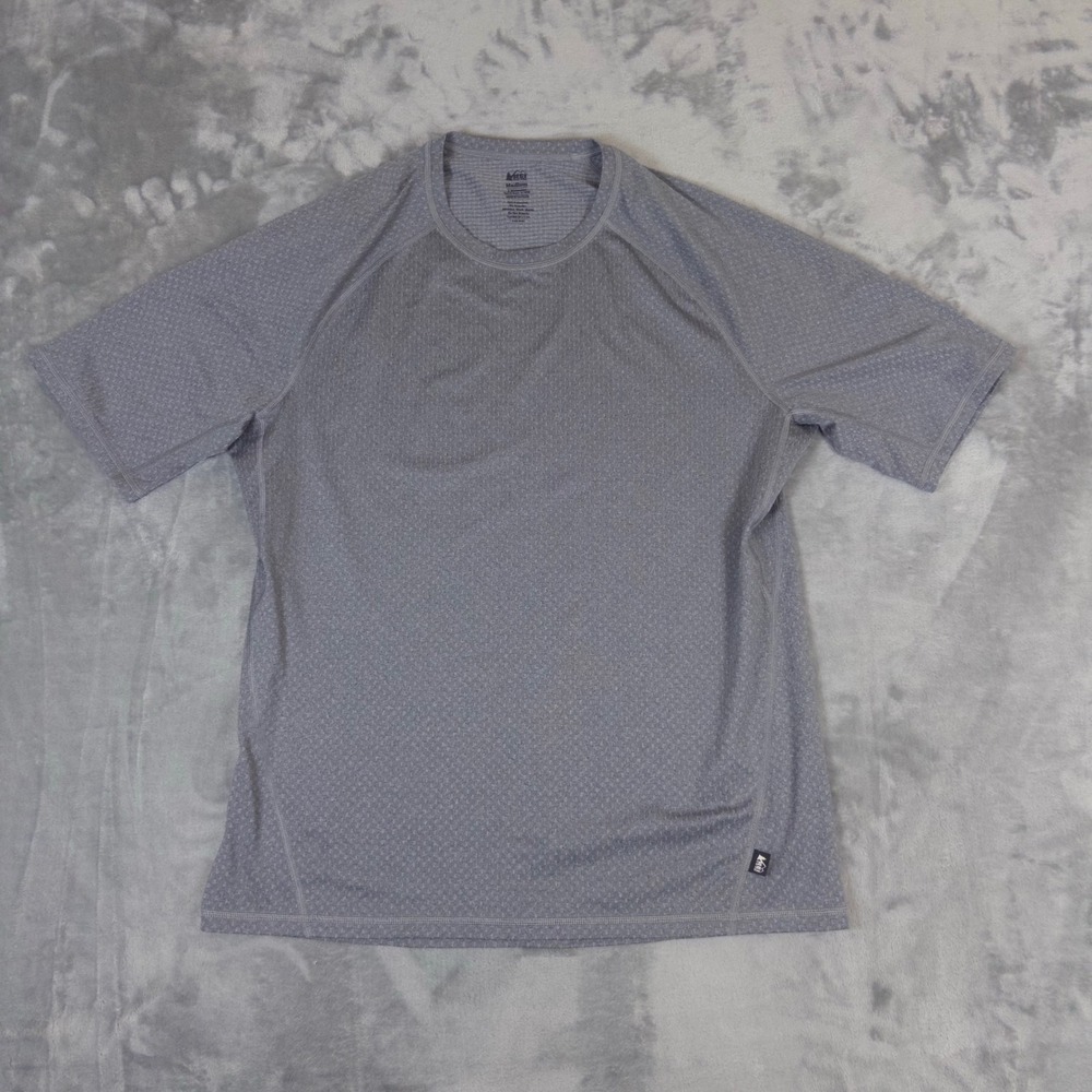 REI Co-op Performance T-Shirt Mens Medium Grey Raglan Short Sleeve Hiking Gym